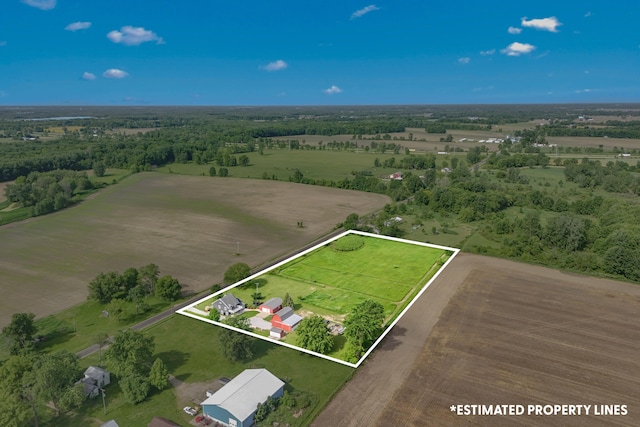 drone / aerial view featuring a rural view