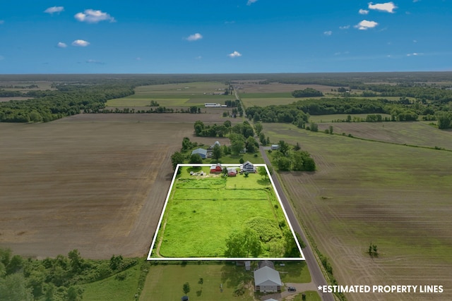 drone / aerial view with a rural view