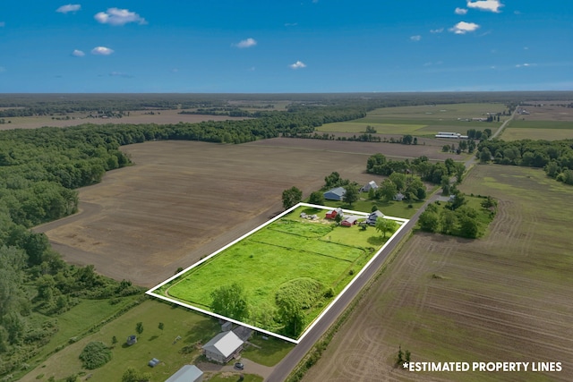 aerial view with a rural view