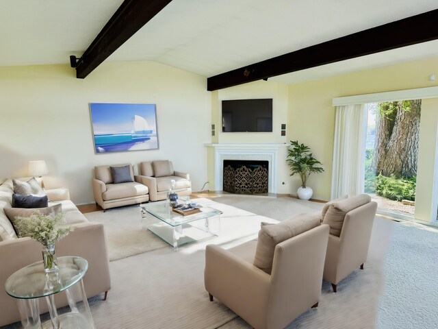 7206 Beechwood Cir, Watervliet, MI 49098 - carpeted living area featuring baseboards and a fireplace