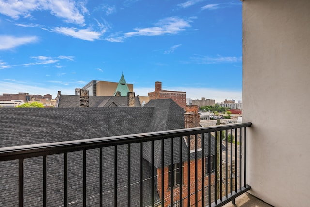balcony with a view of city