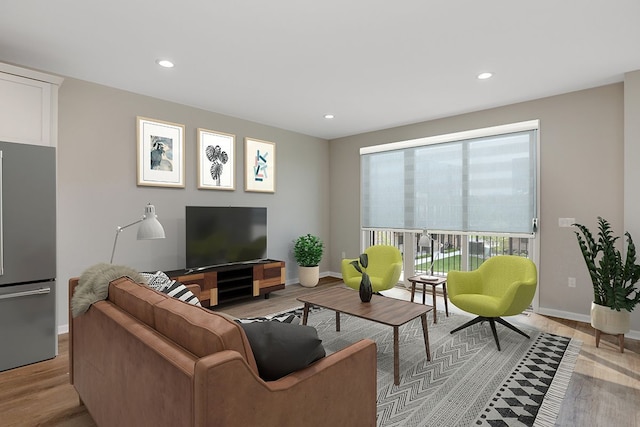 living room featuring light hardwood / wood-style floors