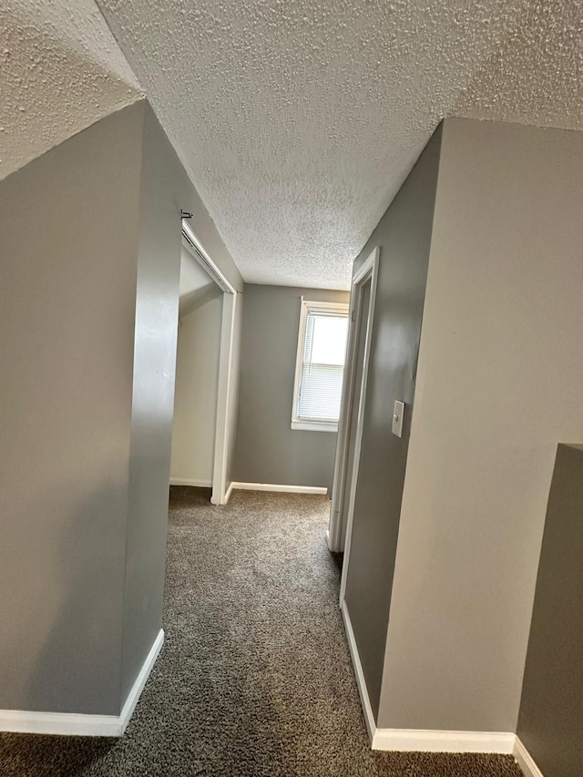 11675 Forrer St, Detroit, MI 48227 - hallway with a textured ceiling, carpet flooring, and baseboards