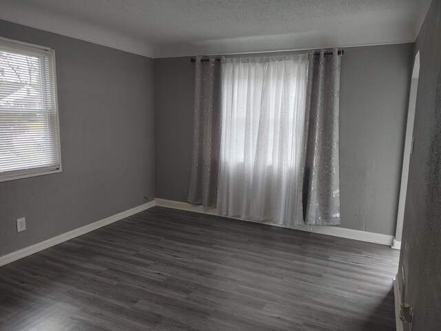 11675 Forrer St, Detroit, MI 48227 - unfurnished room featuring dark wood-style flooring, baseboards, and a textured ceiling