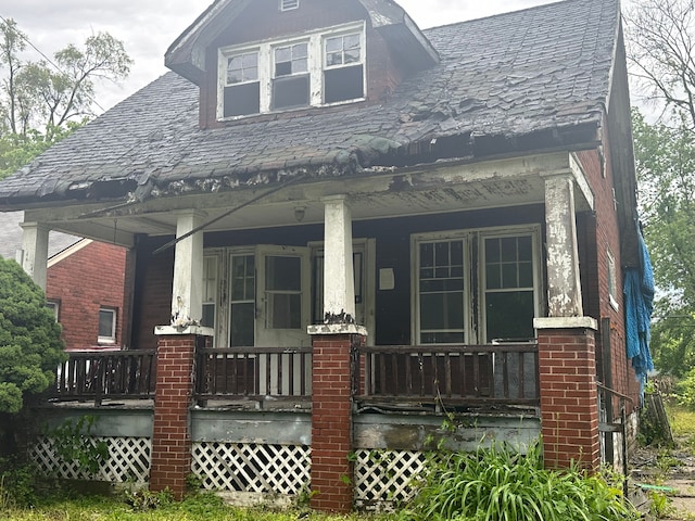 exterior space featuring covered porch