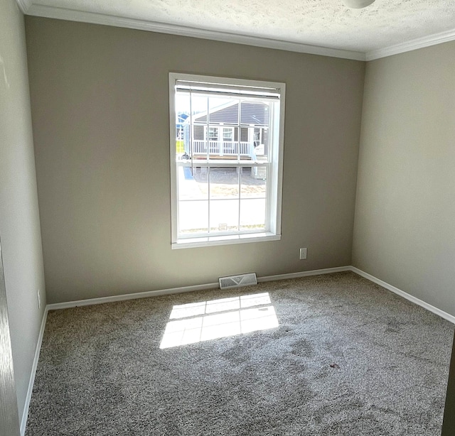 2759 Naples Ct, Lapeer, MI 48446 - empty room featuring carpet floors, ornamental molding, baseboards, and a textured ceiling