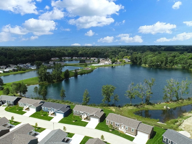 2765 Naples Ct, Lapeer, MI 48446 - aerial perspective of suburban area with a nearby body of water and a forest