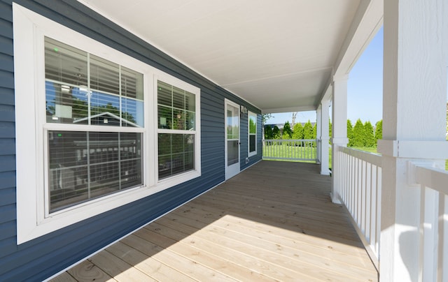 deck with covered porch