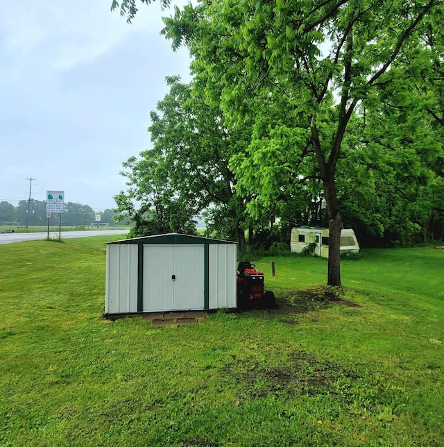 view of shed