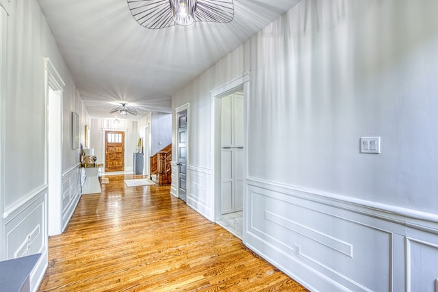 hall featuring light hardwood / wood-style flooring