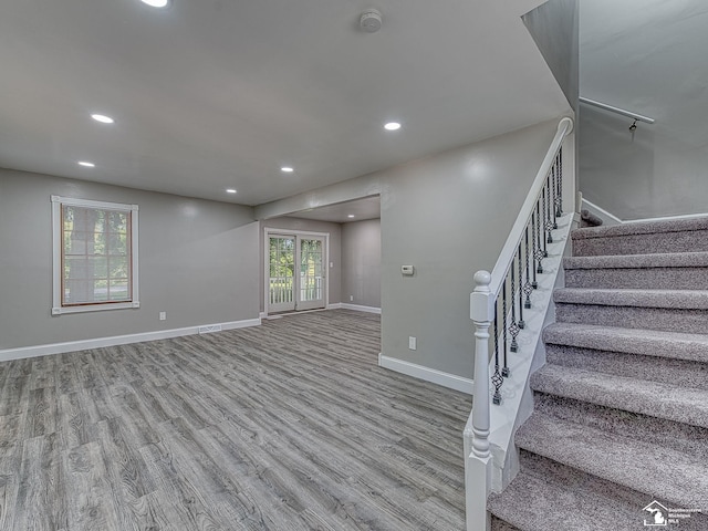 interior space with light hardwood / wood-style flooring