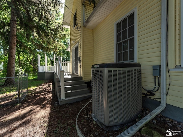 exterior space with central air condition unit