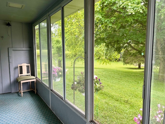 view of unfurnished sunroom