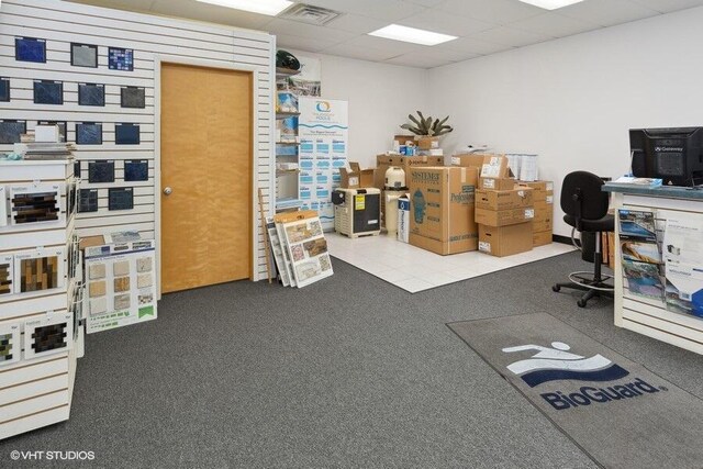15320 Three Oaks Rd, Three Oaks, MI 49128 - office with carpet and a drop ceiling
