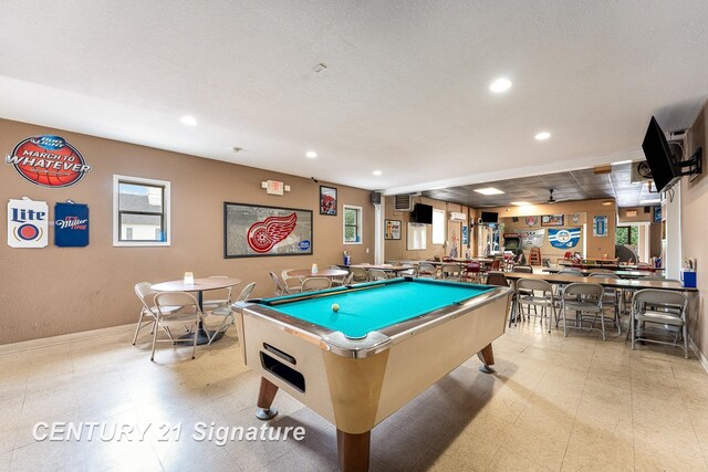 game room featuring billiards