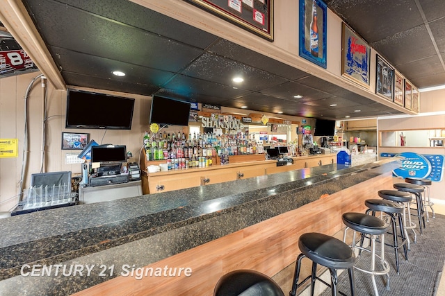 bar with a drop ceiling