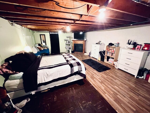 bedroom featuring wood-type flooring