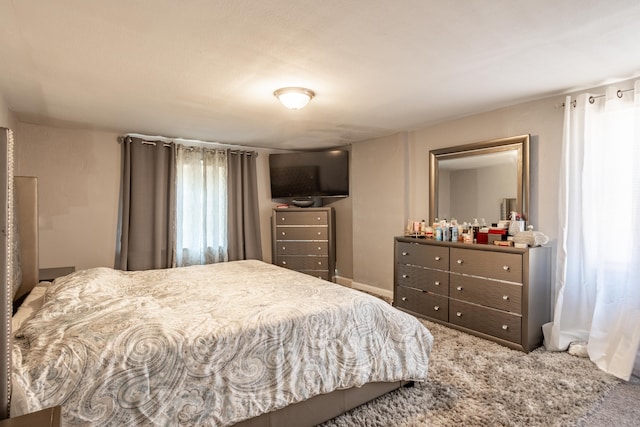 carpeted bedroom with multiple windows