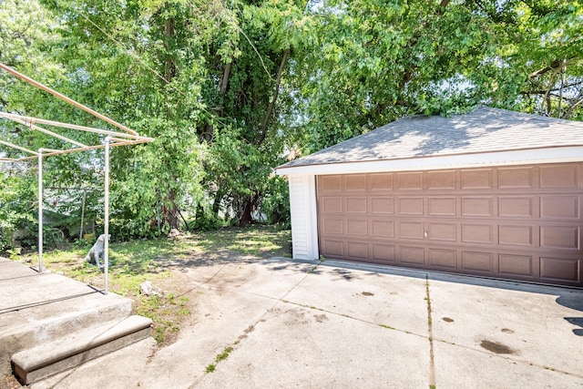 view of garage