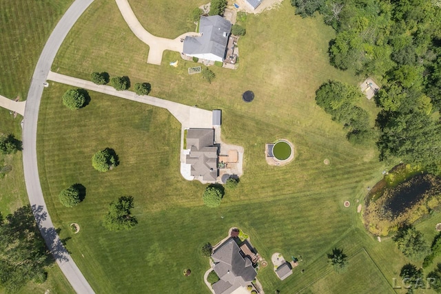 bird's eye view with a rural view