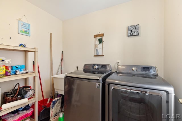 laundry area featuring separate washer and dryer