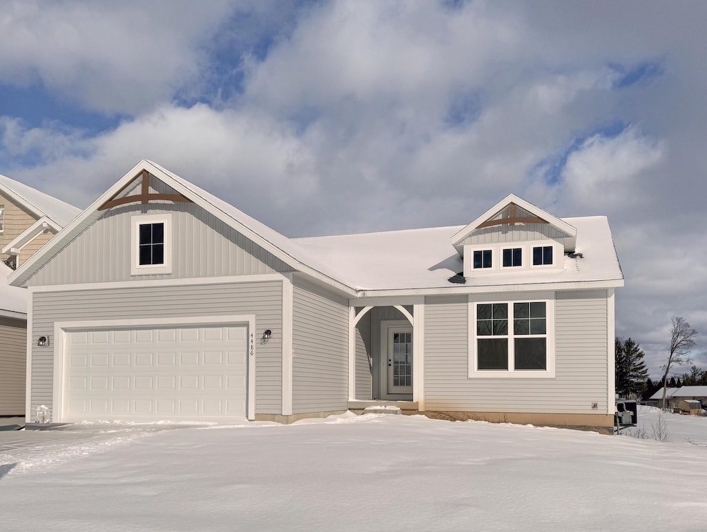 view of front of home with a garage