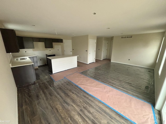 kitchen featuring dark wood-type flooring