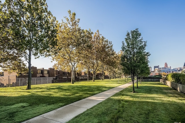 surrounding community featuring a lawn