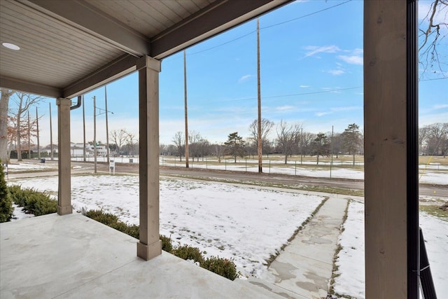 view of snowy yard