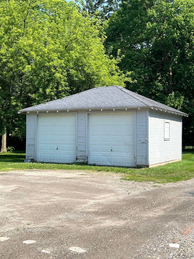 view of garage