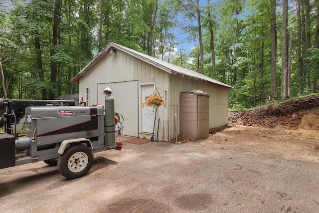 view of garage