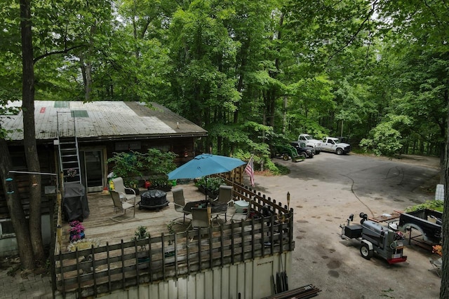 view of patio with a wooden deck