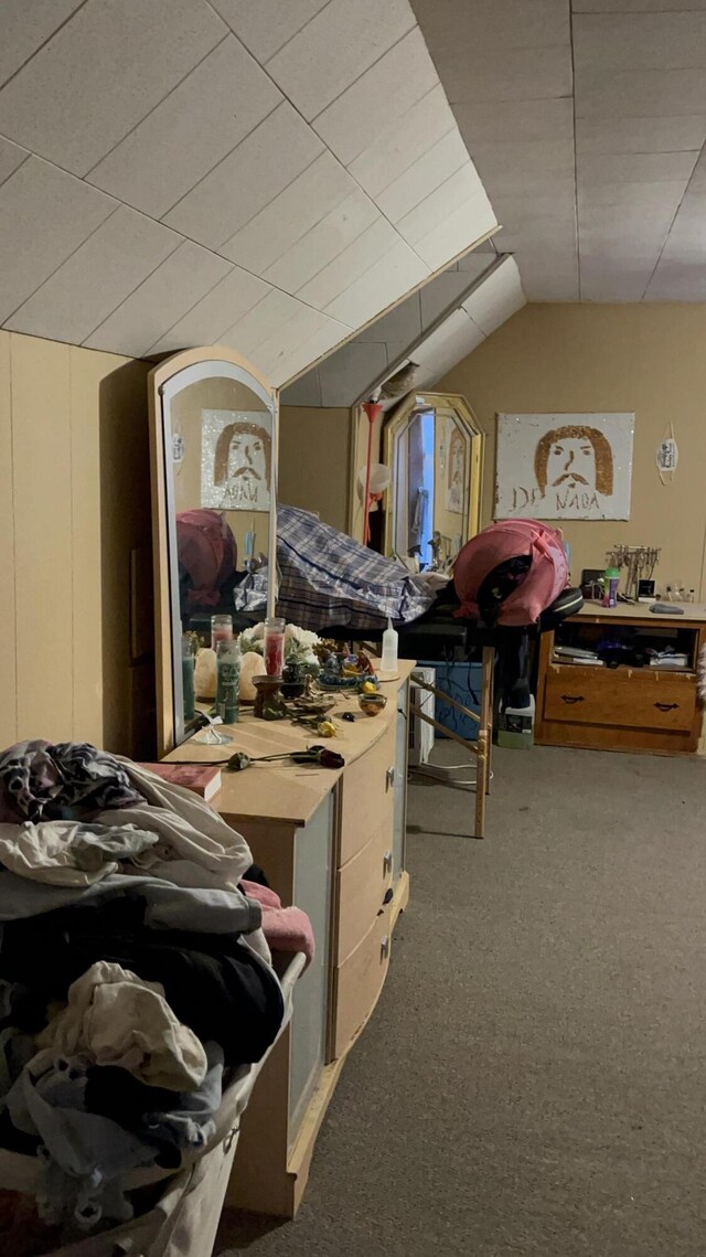 18404 Salem, Detroit, MI 48219 - carpeted bedroom featuring lofted ceiling
