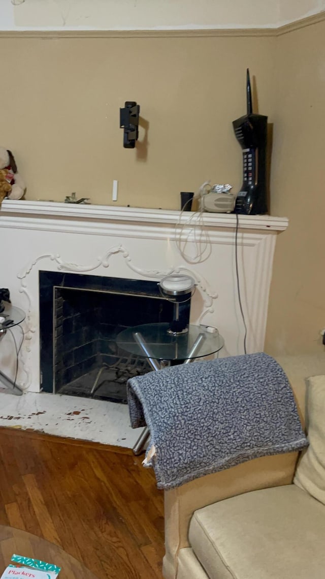 18404 Salem, Detroit, MI 48219 - detailed view of wood finished floors and a fireplace