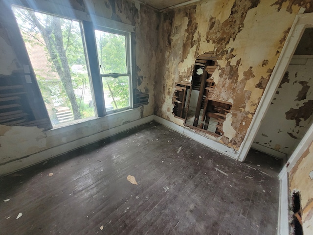 interior space with dark wood-type flooring and a healthy amount of sunlight