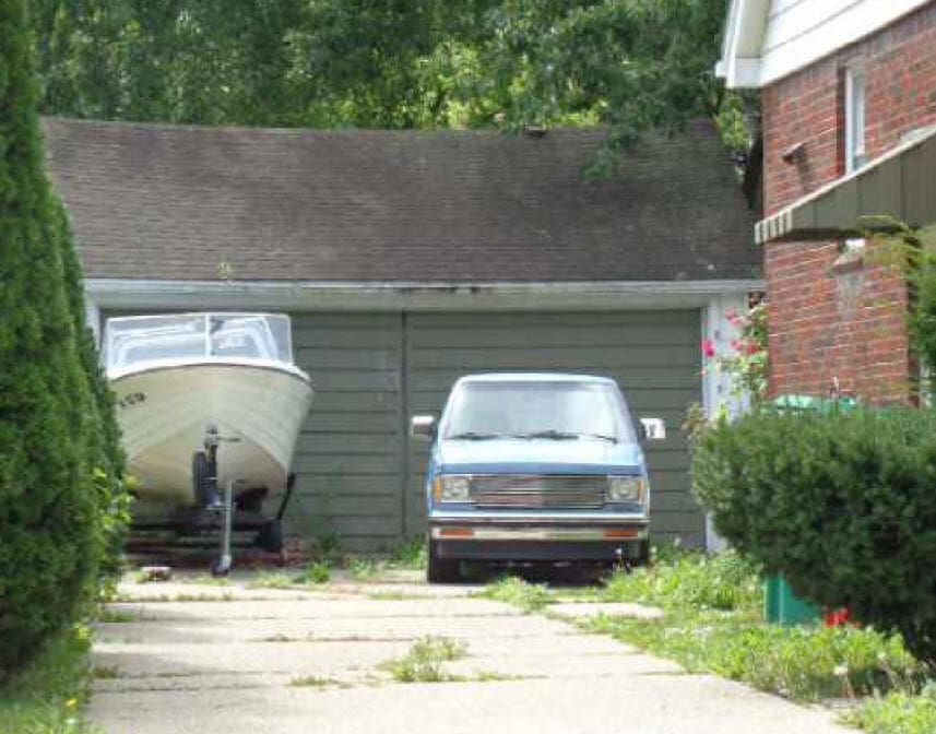 view of garage