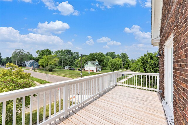 392 Philip St, Detroit, MI 48215 - wooden deck with view of scattered trees