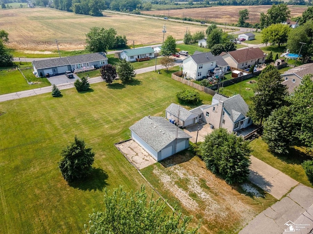 aerial view with a rural view