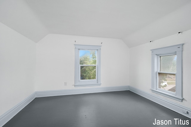 bonus room with vaulted ceiling