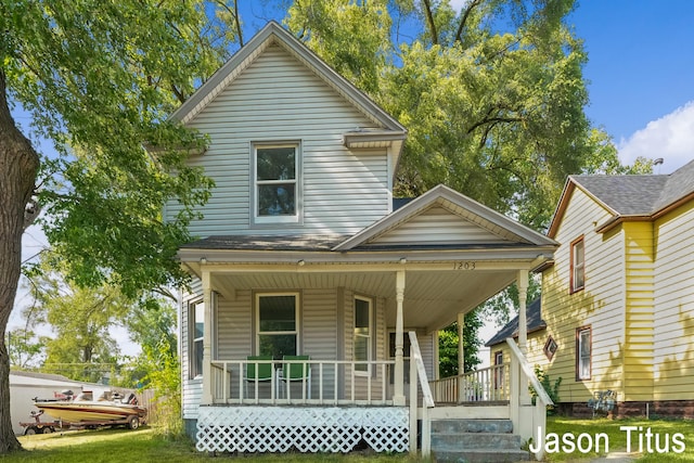 view of front of property with a porch