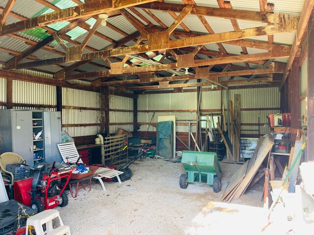 11424 W Corunna Rd, Lennon, MI 48449 - garage featuring metal wall