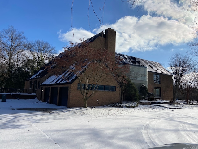 view of snow covered exterior