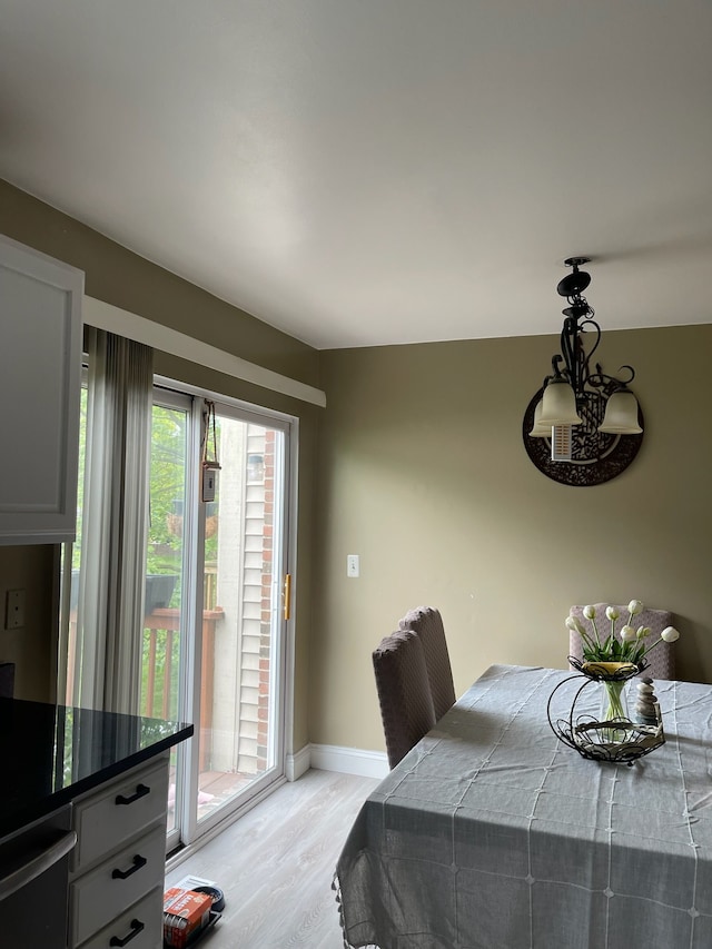 dining area featuring light hardwood / wood-style floors