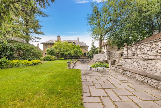 view of yard with a patio area