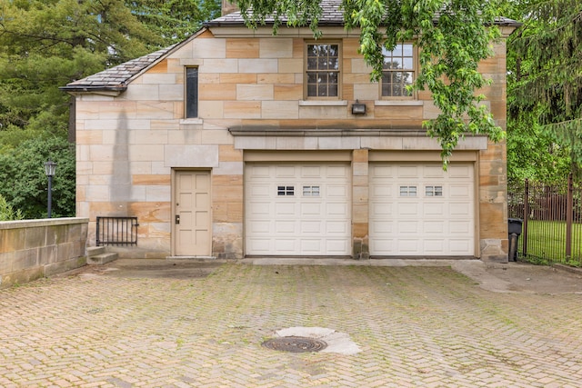 view of garage