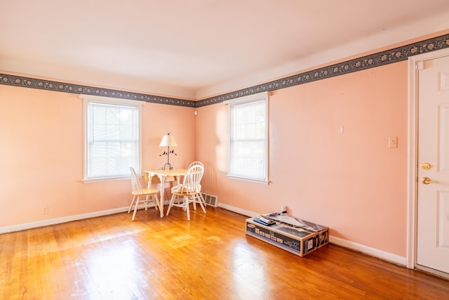 interior space featuring hardwood / wood-style floors and plenty of natural light