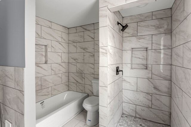 13437 E State Fair St, Detroit, MI 48205 - full bath with toilet and marble look tiles