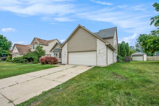 view of property exterior with a yard