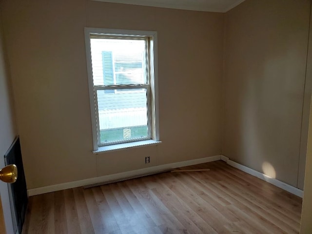 empty room featuring light wood-type flooring