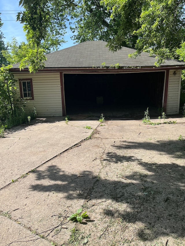 view of garage